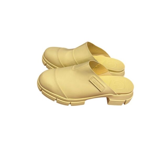 GANNI City Round-Toe Low-Heel Mules Yellow - Picture 4 of 7